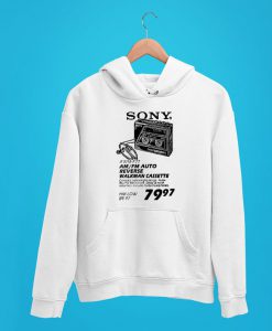 Vintage Unofficial Sony Walkman Cassette Retro Black Poster Hoodie