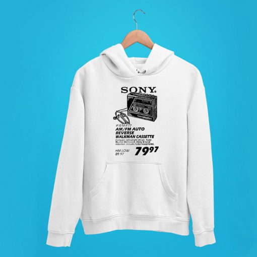 Vintage Unofficial Sony Walkman Cassette Retro Black Poster Hoodie