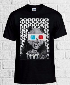 3D Glasses Panda Cinema Popcorn T Shirt Men Women Unisex