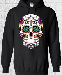 Floral Death Mexican Skull Novelty Hoodie