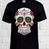 Floral Death Mexican Skull Novelty T Shirt Men Women Unisex