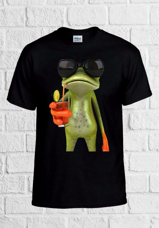 Frog Funny Cocktail Hipster Funny T Shirt Men Women Unisex