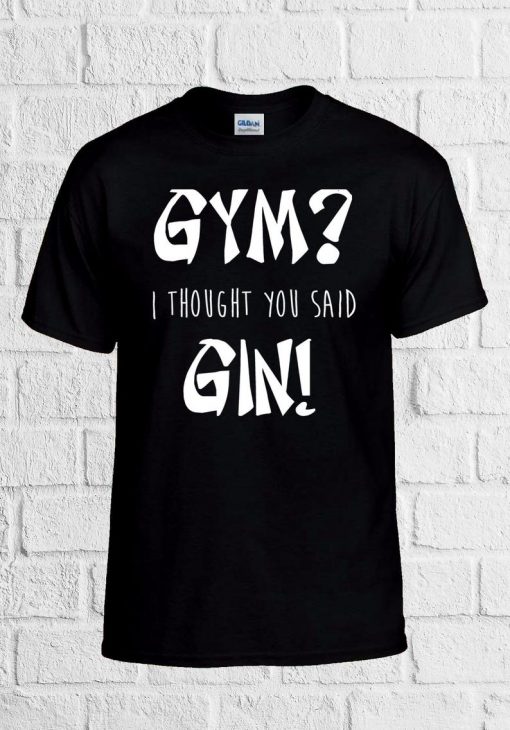 Gym Or Gin Funny Cool Retro T Shirt