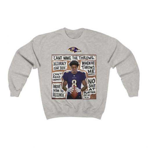 NEW!! Lamar Jackson Silence the Doubters Baltimore Ravens Sweatshirt