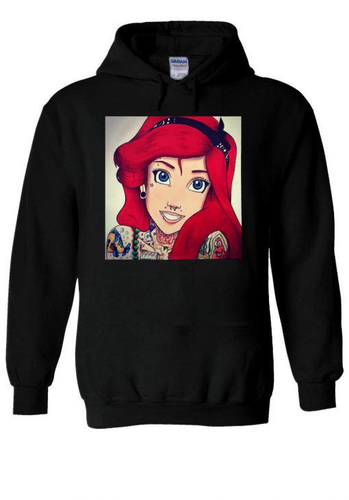 Punk Princess Ariel Piercing Tattoo Hoodie