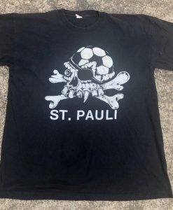 VTG German St. Pauli Subculture Football ,Soccer Skull T-Shirt