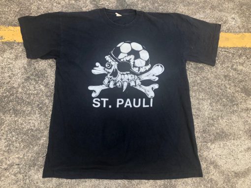 VTG German St. Pauli Subculture Football ,Soccer Skull T-Shirt