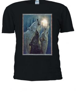 3 Wolves Artistic Cool Swag T-shirt