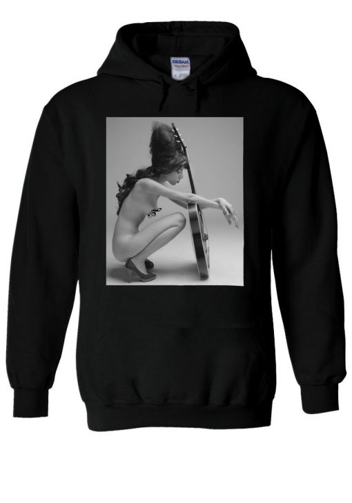 Amy Winehouse Singer Naked Guitar Hoodie