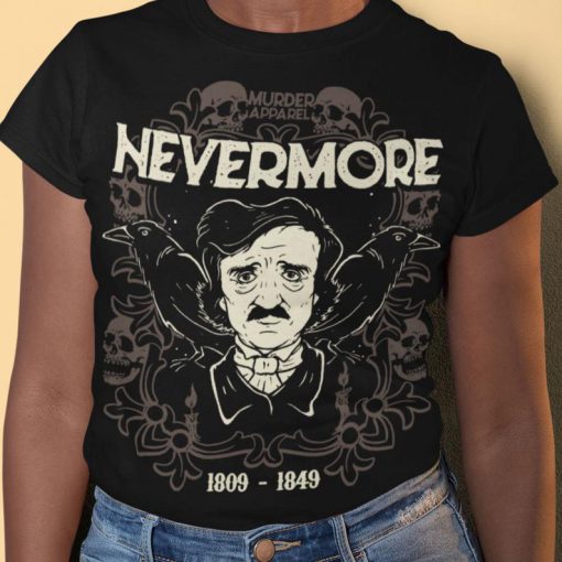 Edgar Allan Poe Nevermore Gothic Raven T-Shirt