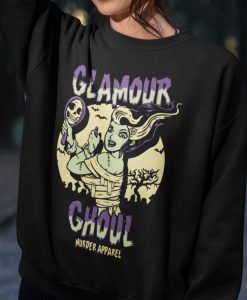 Glamour Ghoul Vintage Halloween Monster Sweatshirt For Make-up Addicts