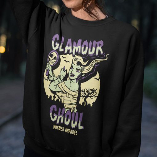 Glamour Ghoul Vintage Halloween Monster Sweatshirt For Make-up Addicts