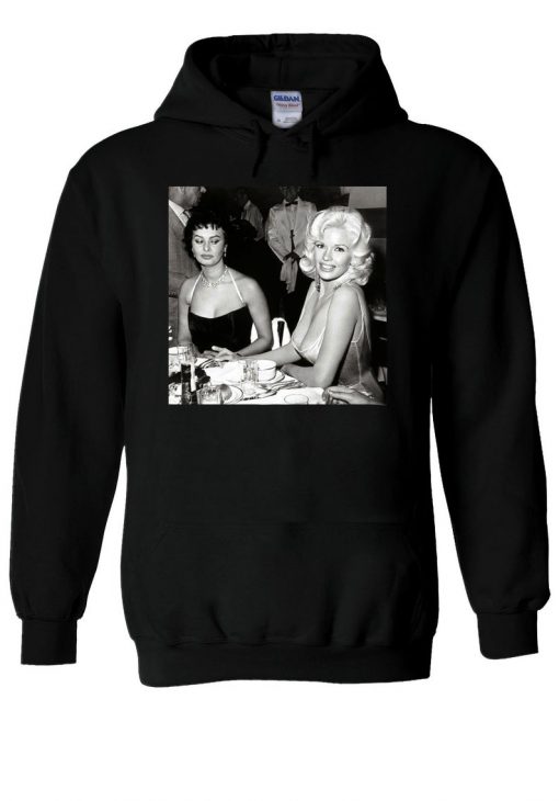 Jayne Mansfield Sophia Loren Looking Her Boobs Hoodie