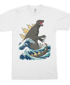 The Great Godzilla off Kanagawa Wave T shirt