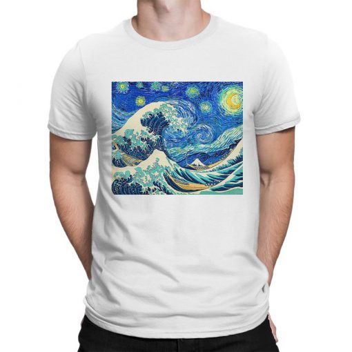 The Great Wave of Starry Night Art T-Shirt