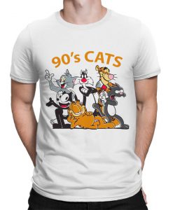 90's Cartoons Cats T-Shirt, Tom and Jerry Garfield Sylvester the Cat Tee