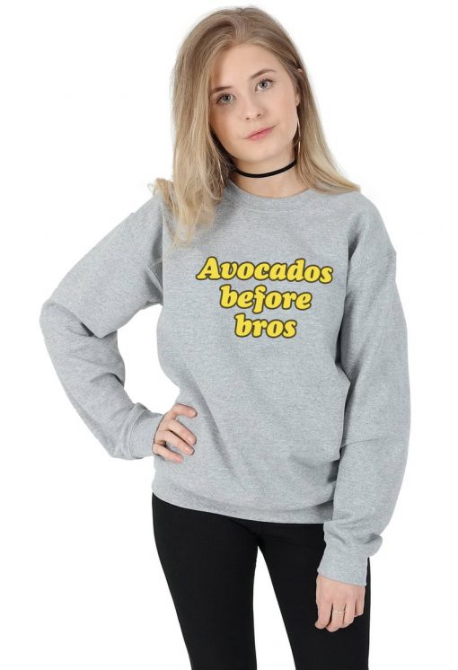 Avocados Before Bros Sweatshirt Sweater Jumper Top Funny Avocado 90's Retro