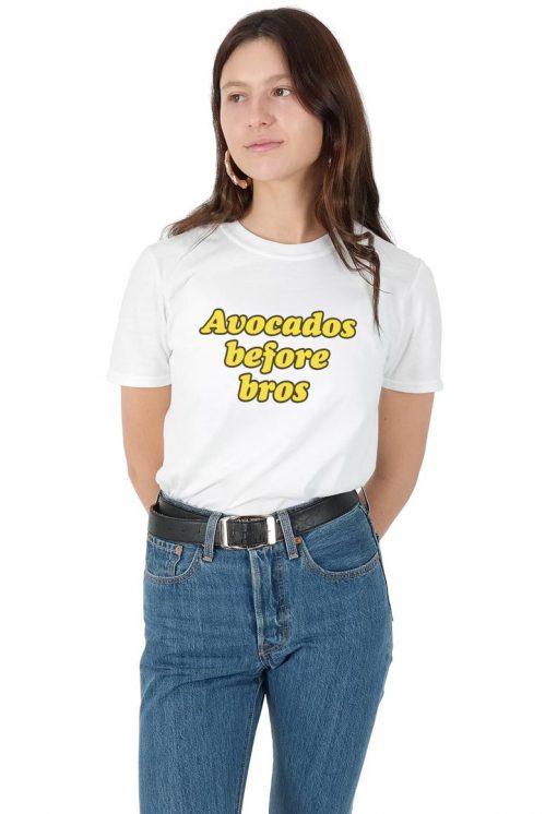 Avocados Before Bros T-shirt Top Shirt Tee Fashion Funny Avocado Vegan Slogan Avocado