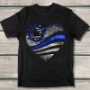 Back The Blue American Flag Sunflower Police Lovers TShirt