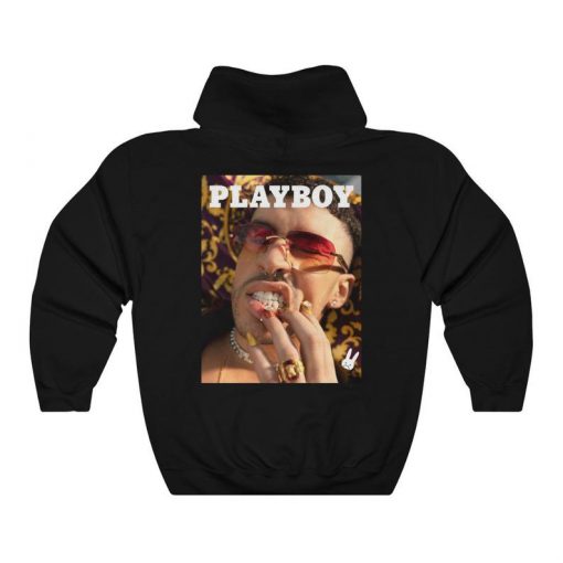 Bad Bunny Playboy Magazine Hoodie Back