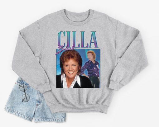 Cilla Black Homage Sweatshirt Jumper Funny UK TV Game Show Presenter Icon Brexit Retro 90's Party Vintage Men's Women's