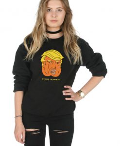 Donald Trumpkin Halloween Sweatshirt Sweater Jumper Top Funny Trump Pumpkin USA