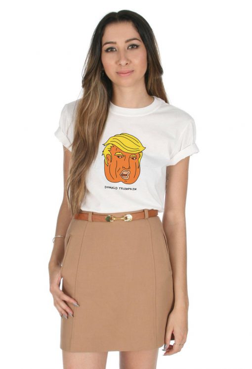 Donald Trumpkin Halloween T-shirt Top Shirt Tee Fashion Funny Trump Pumpkin USA