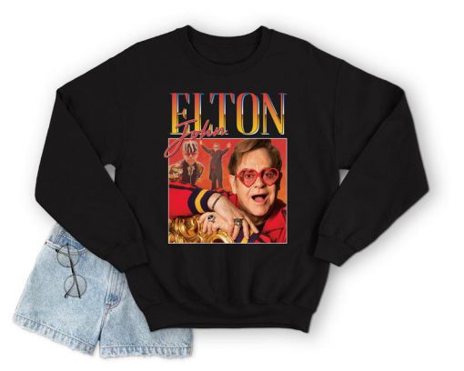 Elton John Sweatshirt Jumper Funny Music Musical Icon Legend Retro 80's 90's Sir Gift