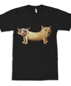 Grumpy Cat and Doge CatDog Funny T-Shirt