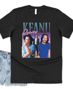 Kenau Reeves Homage T-shirt Top Shirt Tee Funny Film Icon 90's 80's Retro