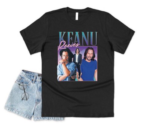 Kenau Reeves Homage T-shirt Top Shirt Tee Funny Film Icon 90's 80's Retro