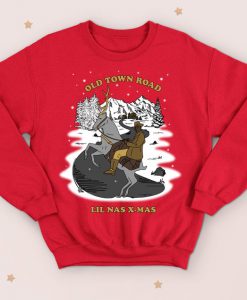 Lil Nas X-Mas Old Town Road Christmas Sweater Jumper Funny Ugly Sweatshirt 2019 Reindeer Children's