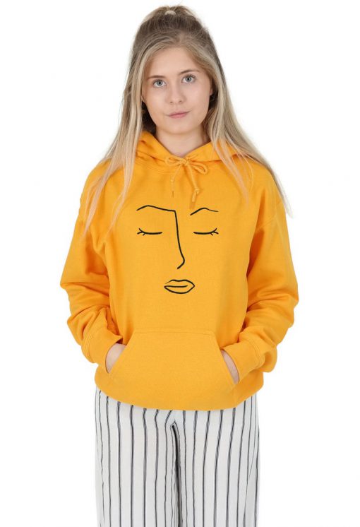 Line Art Face Hoody Hoodie