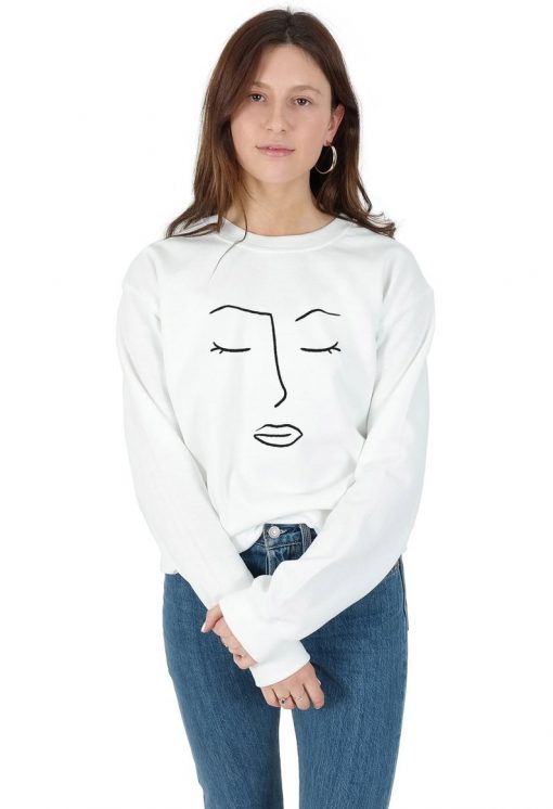 Line Art Face Sweatshirt