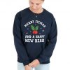 Merry Fitmas And Happy New Rear Sweatshirt Sweater Jumper Top Christmas Xmas Slogan Gym Workout