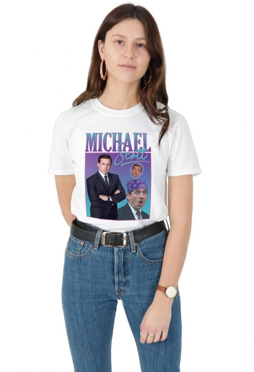 Michael Scott Homage T-shirt Top Shirt Tee Funny The Office TV 90's Party