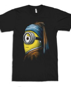 Minion as Girl With Pearl Earring Funny T-Shirt Unisex