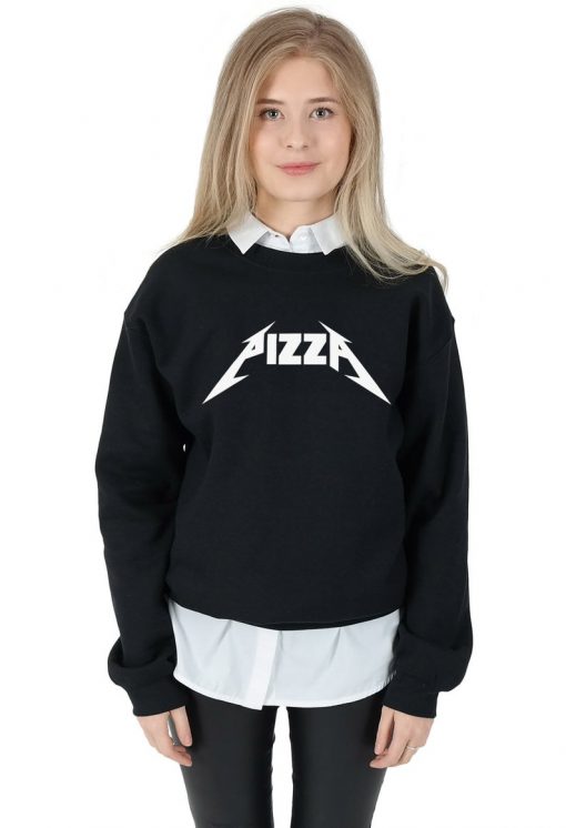 Pizza Rock Sweatshirt Sweater Jumper Top Fashion Tumblr Grunge Death Metal Punk Band