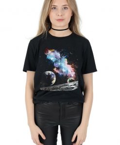 Retro Space Galaxy T-shirt Top Shirt Tee Summer Fashion Blogger Vintage Alien Planets Tumblr Grunge