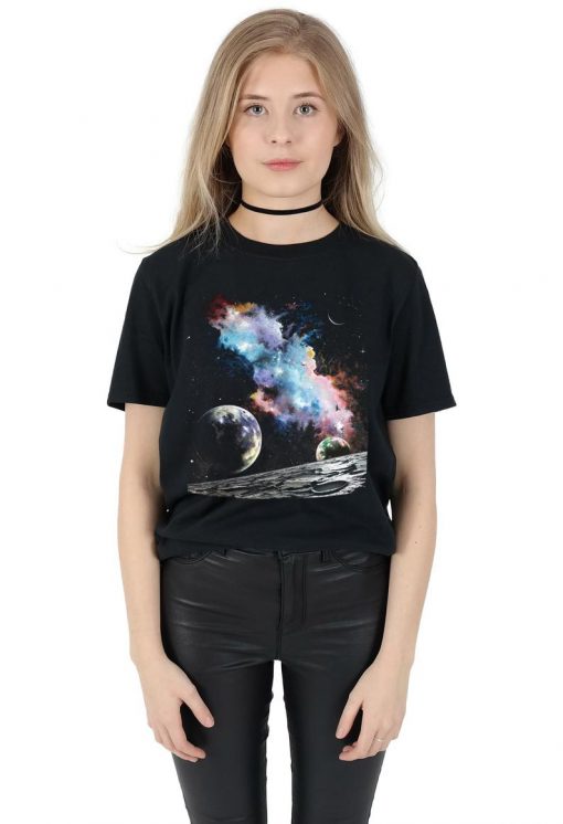 Retro Space Galaxy T-shirt Top Shirt Tee Summer Fashion Blogger Vintage Alien Planets Tumblr Grunge