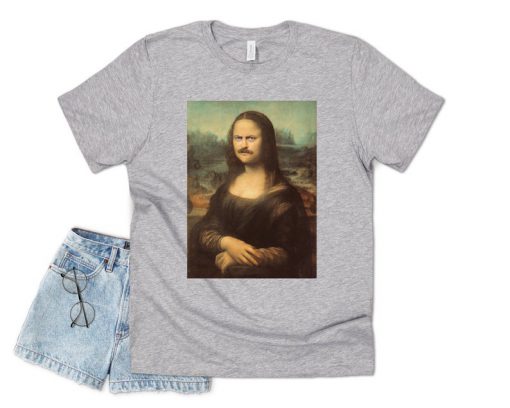 Ron Swanson Mona Lisa T-shirt Top Shirt Tee Funny Parks and Rec TV Icon