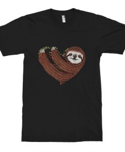 Sloth Heart Graphic T-Shirt, Women's and Men's Sizes