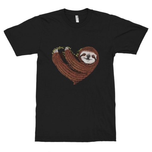 Sloth Heart Graphic T-Shirt, Women's and Men's Sizes