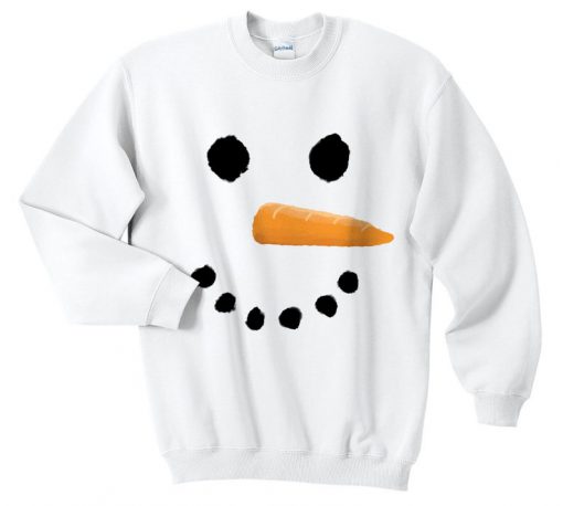 Snowman Face Christmas Sweatshirt Sweater Jumper Top Xmas Festive Funny Ugly Snow Outfit Apres Ski