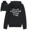 Social Distancing Social Club Hoodie Hoody Top Funny Self Isolation Quarantine Isolating twoside