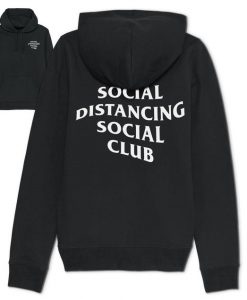 Social Distancing Social Club Hoodie Hoody Top Funny Self Isolation Quarantine Isolating twoside