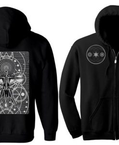 TRAVELLER Hoodie Men's and Women's Geometric Cosmic Space Black Twoside