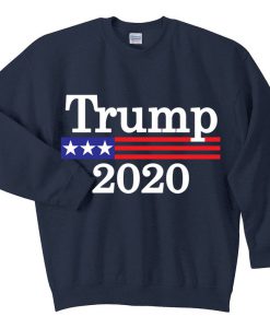 Trump with American Flag 2020 Crew Sweatshirt