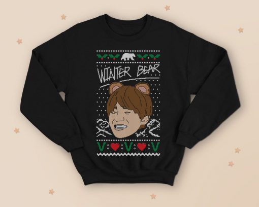 V Winter Bear Christmas Sweater Jumper Funny Kim Tae-hyung Kpop Kpop Fangirl Cute Kawaii