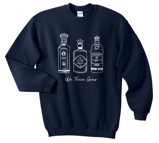 We Three Gins Christmas Sweatshirt Sweater Jumper Top Xmas Festive Funny Ugly Gin Prosecco Kings